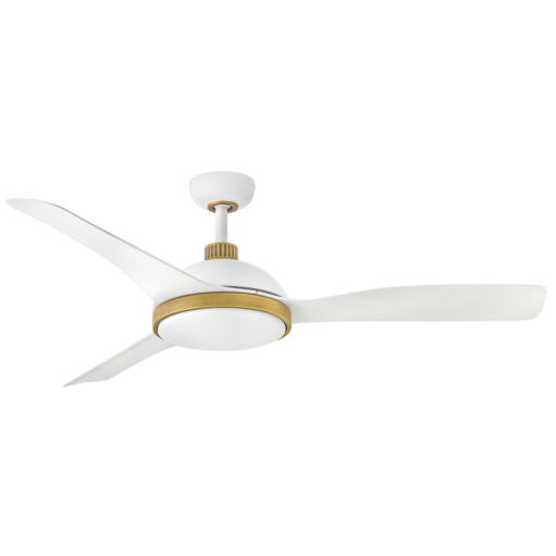 Alba 56" LED Smart Fan - Matte White with Heritage Brass Accents by Hinkley Lighting
