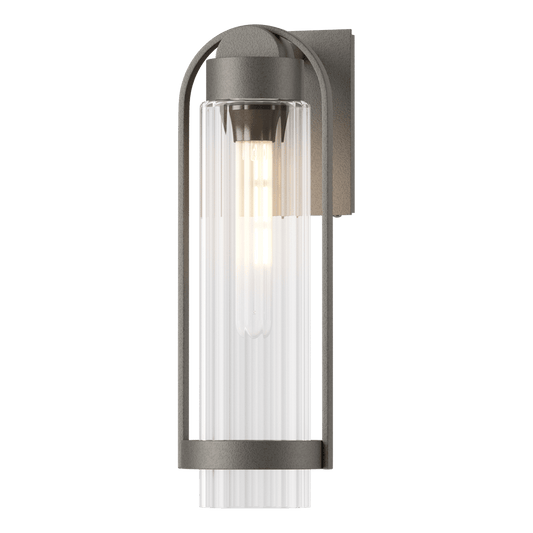 Alcove Medium Outdoor Sconce - Natural Iron - Clear Glass by Hubbardton Forge