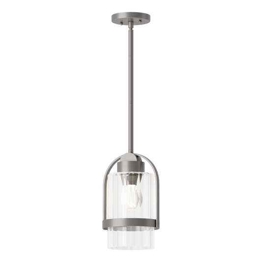 Alcove Outdoor Pendant - Coastal Burnished Steel - Clear Glass by Hubbardton Forge