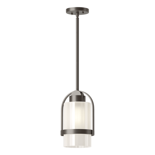 Alcove Outdoor Pendant - Coastal Dark Smoke - Frosted Glass by Hubbardton Forge