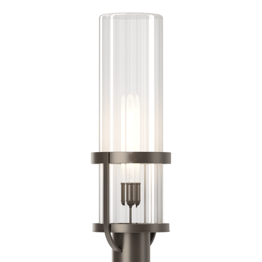 Alcove Outdoor Post Light - Coastal Dark Smoke - Clear Glass by Hubbardton Forge