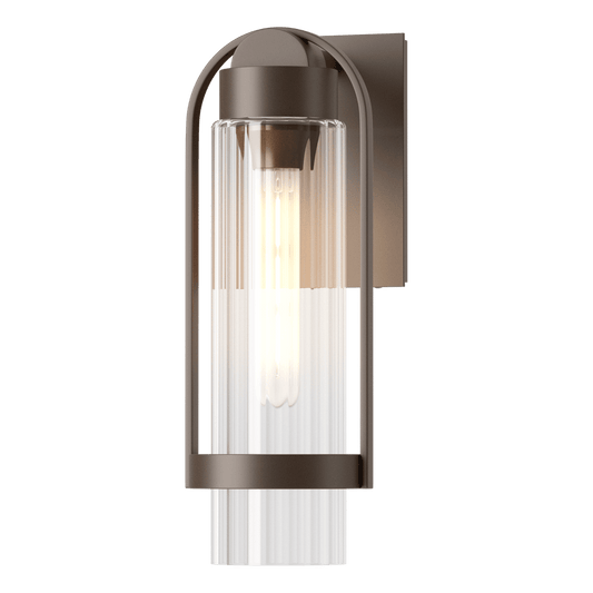Alcove Small Outdoor Sconce - Coastal Bronze - Clear Glass by Hubbardton Forge