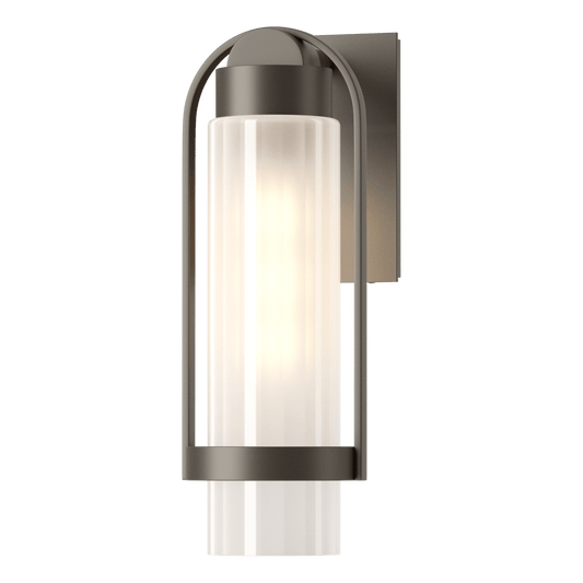 Alcove Small Outdoor Sconce - Coastal Dark Smoke - Frosted Glass by Hubbardton Forge