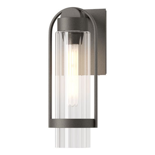 Alcove Small Outdoor Sconce - Natural Iron - Clear Glass by Hubbardton Forge