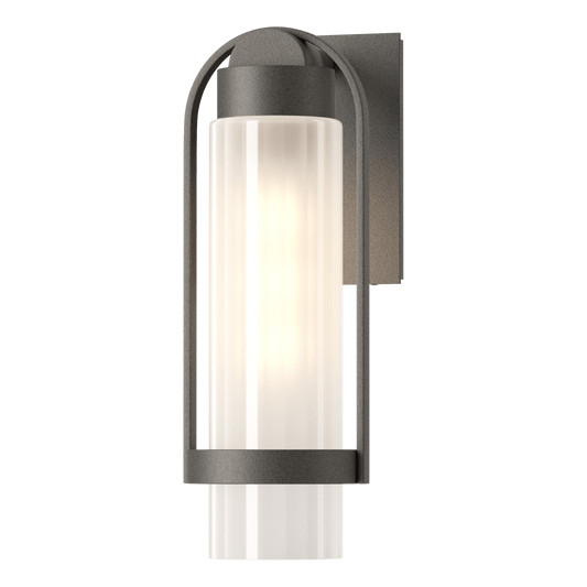 Alcove Small Outdoor Sconce - Natural Iron - Frosted Glass by Hubbardton Forge