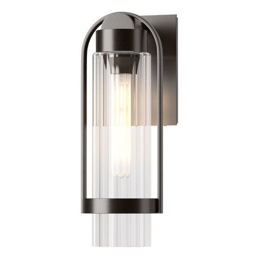 Alcove Small Outdoor Sconce - Oil Rubbed Bronze - Clear Glass by Hubbardton Forge