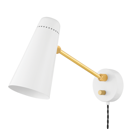 Alex Plug-In Sconce - Aged Brass - Mitzi HL598201-AGB/SWH