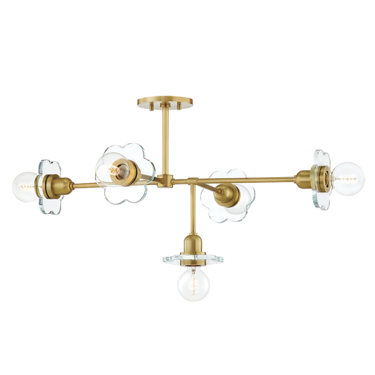 Alexa Chandelier - 5-Light - Aged Brass - Mitzi H357805-AGB