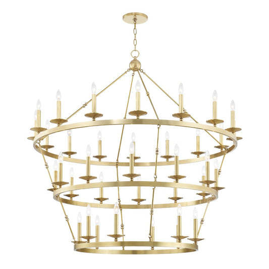 Allendale 36-Light Chandelier - Aged Brass by Hudson Valley Lighting