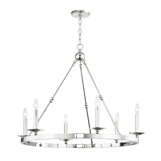 Allendale 6-Light Chandelier - Polished Nickel by Hudson Valley Lighting