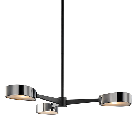 Allisio Chandelier - 3-Light - Textured Black/Black Chrome - Troy Lighting F7333-TBK/BCR