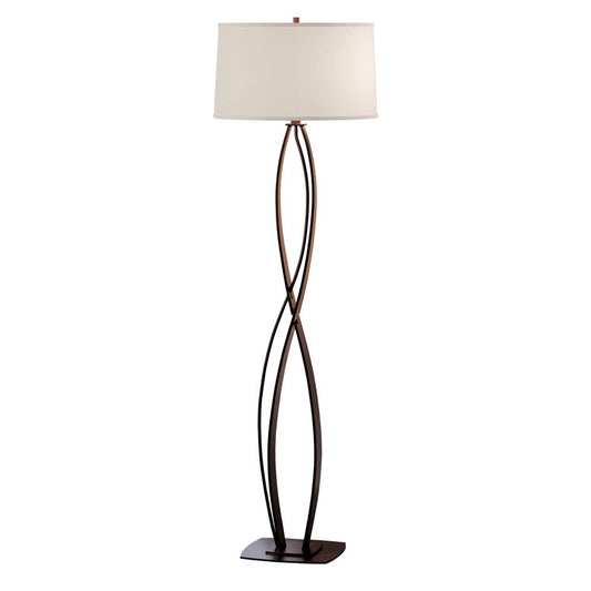 Almost Infinity Floor Lamp - Black - Natural Anna Shade by Hubbardton Forge