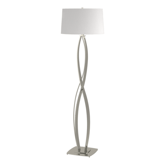 Almost Infinity Floor Lamp - Sterling - Natural Anna Shade by Hubbardton Forge