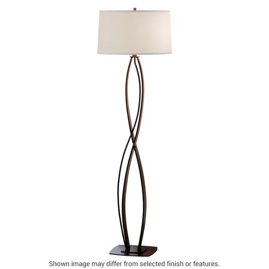 Almost Infinity Floor Lamp - White - Natural Anna Shade by Hubbardton Forge