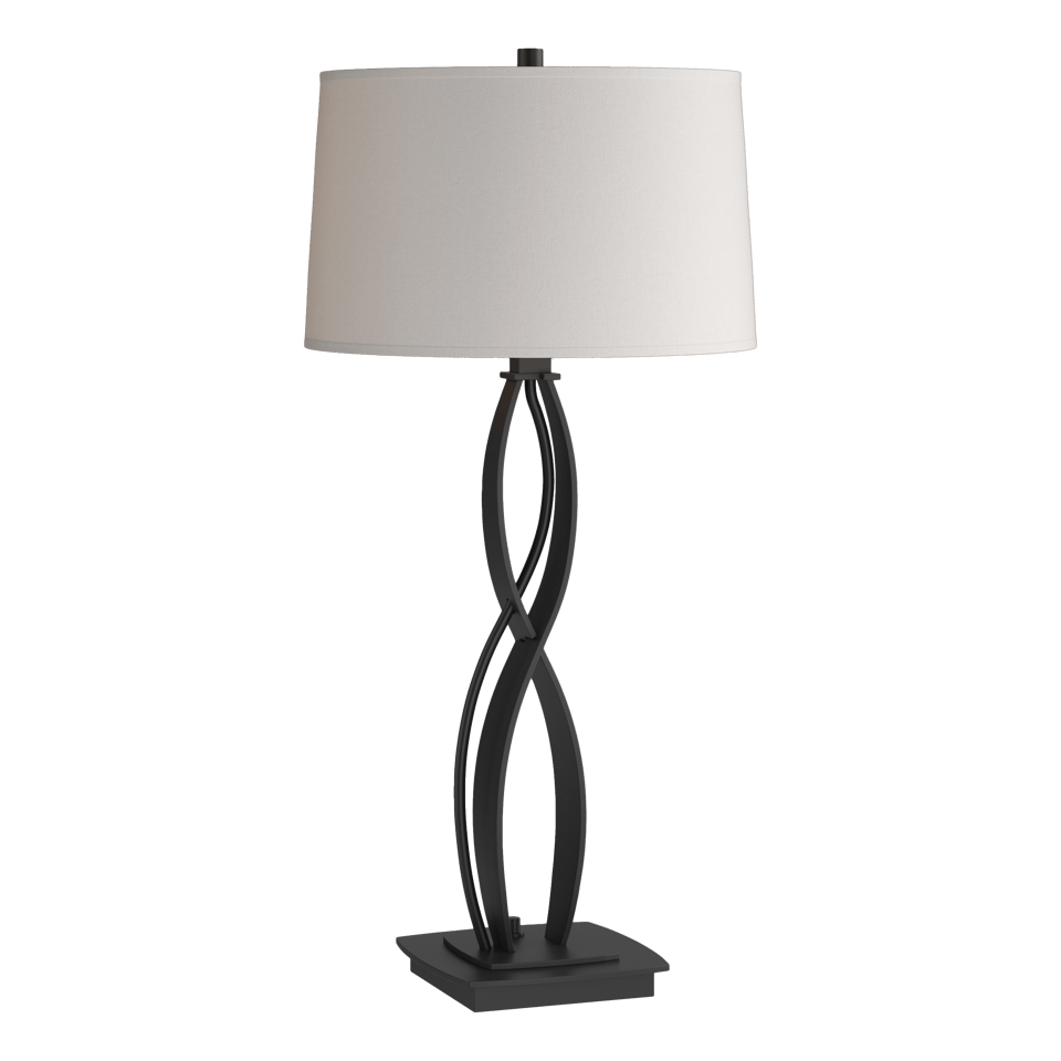 Almost Infinity Table Lamp - Black - Flax Shade by Hubbardton Forge