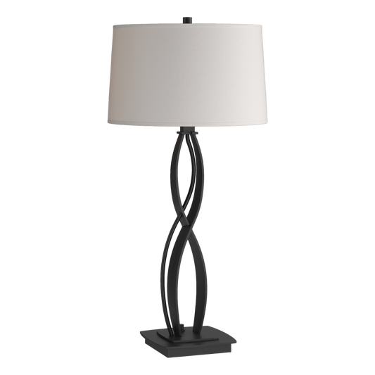Almost Infinity Table Lamp - Black - Flax Shade by Hubbardton Forge