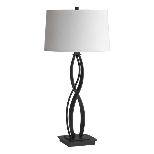 Almost Infinity Table Lamp - Black - Natural Anna Shade by Hubbardton Forge