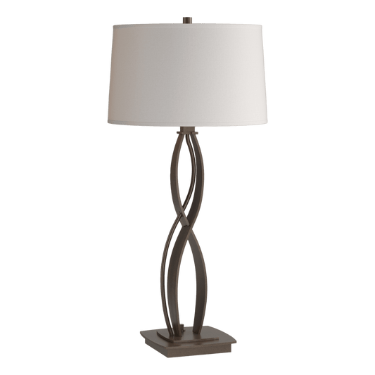 Almost Infinity Table Lamp - Bronze - Flax Shade by Hubbardton Forge
