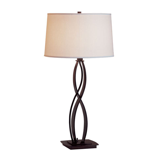 Almost Infinity Table Lamp - Bronze - Natural Anna Shade by Hubbardton Forge