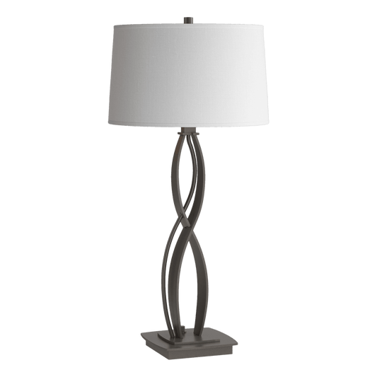 Almost Infinity Table Lamp - Dark Smoke - Natural Anna Shade by Hubbardton Forge
