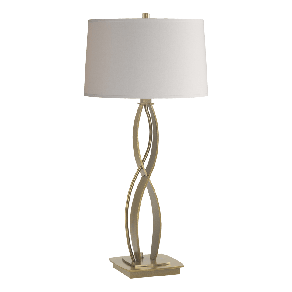 Almost Infinity Table Lamp - Modern Brass - Flax Shade by Hubbardton Forge