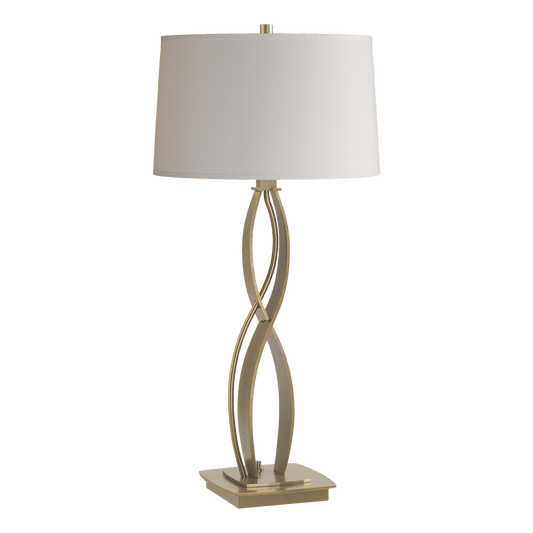 Almost Infinity Table Lamp - Modern Brass - Flax Shade by Hubbardton Forge