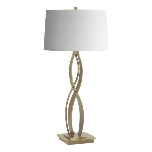 Almost Infinity Table Lamp - Modern Brass - Natural Anna Shade by Hubbardton Forge