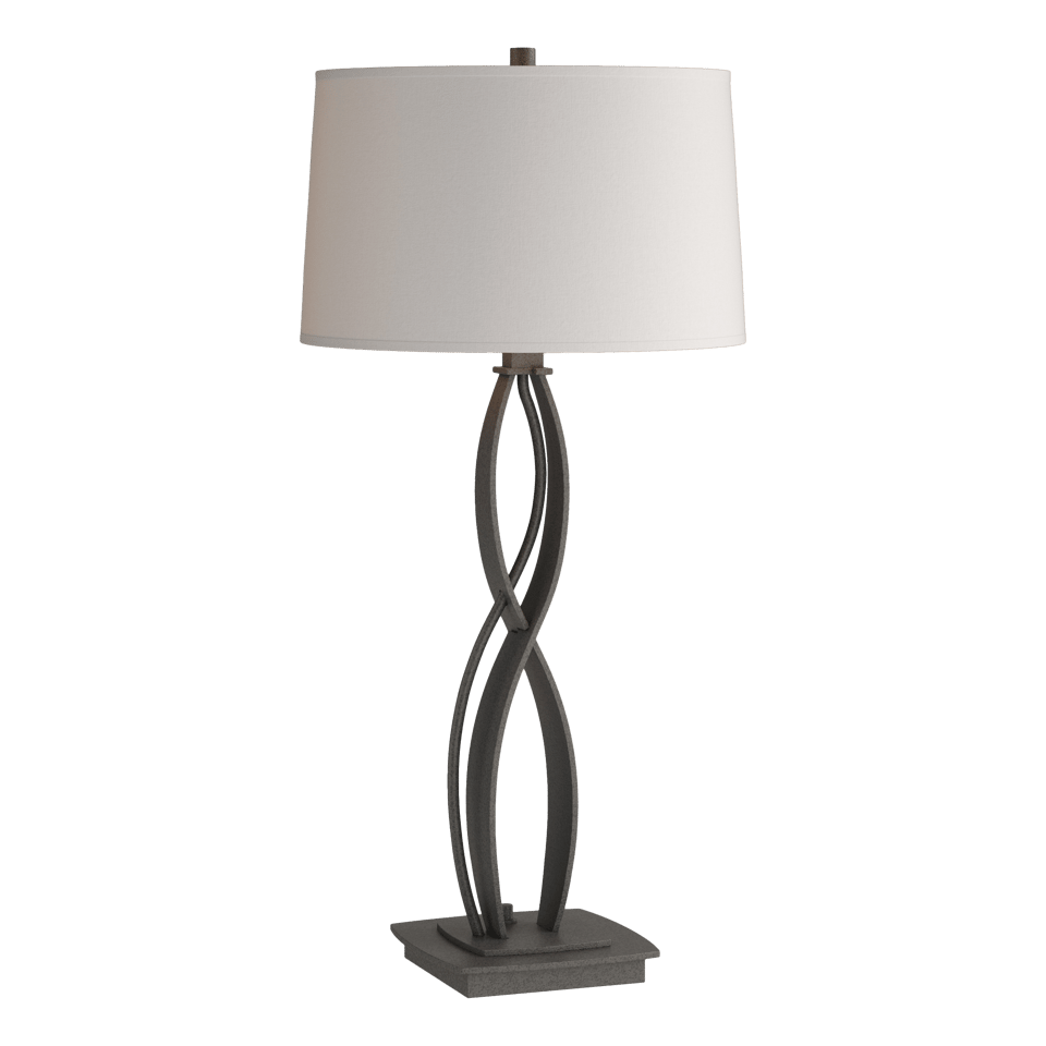 Almost Infinity Table Lamp - Natural Iron - Flax Shade by Hubbardton Forge