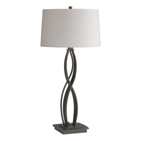Almost Infinity Table Lamp - Natural Iron - Flax Shade by Hubbardton Forge