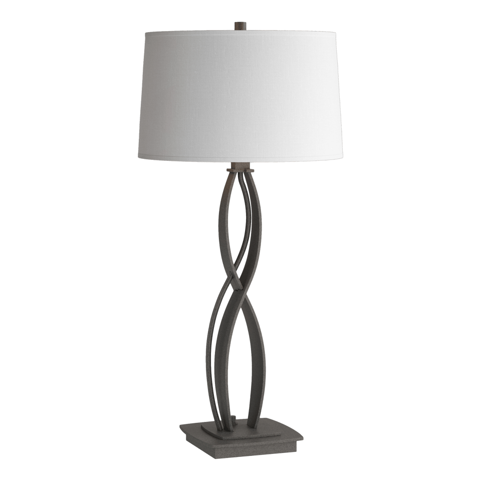 Almost Infinity Table Lamp - Natural Iron - Natural Anna Shade by Hubbardton Forge