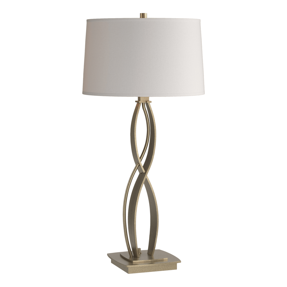 Almost Infinity Table Lamp - Soft Gold - Flax Shade by Hubbardton Forge