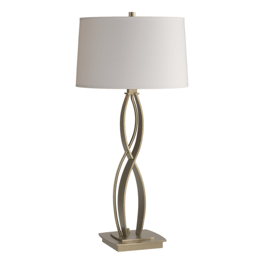 Almost Infinity Table Lamp - Soft Gold - Flax Shade by Hubbardton Forge