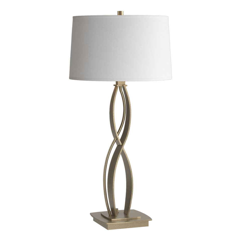 Almost Infinity Table Lamp - Soft Gold - Natural Anna Shade by Hubbardton Forge