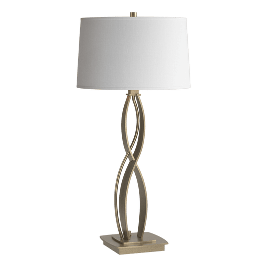 Almost Infinity Table Lamp - Soft Gold - Natural Anna Shade by Hubbardton Forge