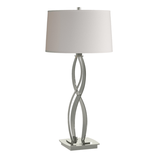 Almost Infinity Table Lamp - Sterling - Flax Shade by Hubbardton Forge