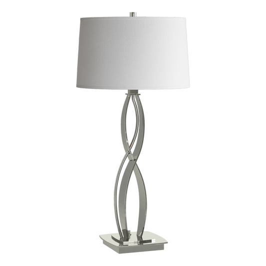 Almost Infinity Table Lamp - Sterling - Natural Anna Shade by Hubbardton Forge