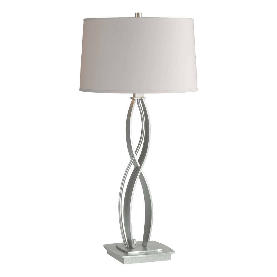 Almost Infinity Table Lamp - Vintage Platinum - Flax Shade by Hubbardton Forge