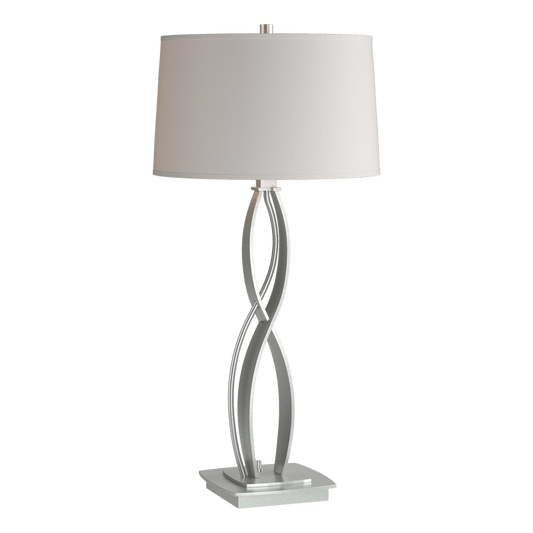 Almost Infinity Table Lamp - Vintage Platinum - Flax Shade by Hubbardton Forge
