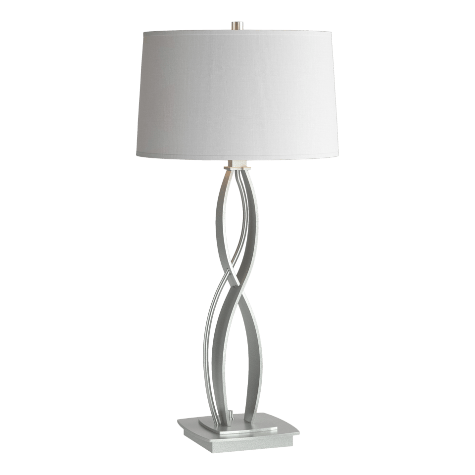 Almost Infinity Table Lamp - Vintage Platinum - Natural Anna Shade by Hubbardton Forge