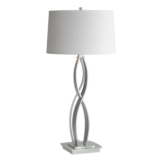 Almost Infinity Table Lamp - Vintage Platinum - Natural Anna Shade by Hubbardton Forge