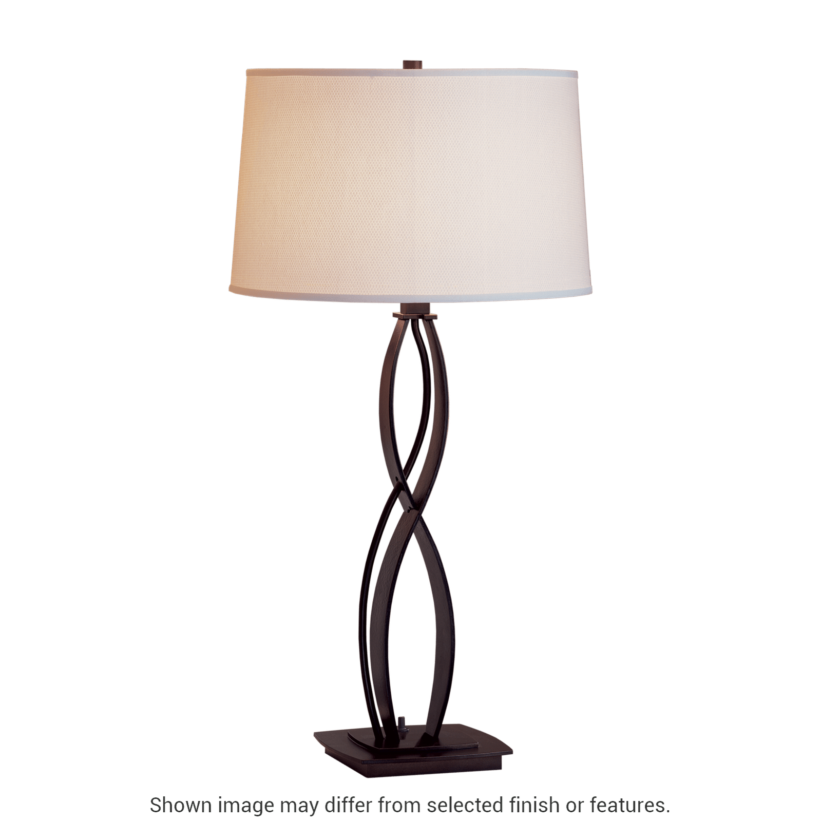 Almost Infinity Table Lamp - White - Natural Anna Shade by Hubbardton Forge