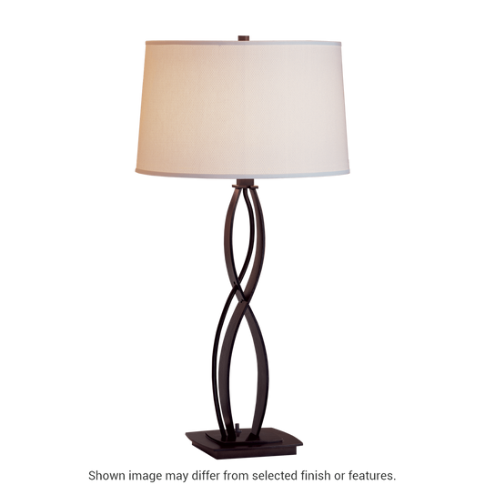 Almost Infinity Table Lamp - White - Natural Anna Shade by Hubbardton Forge