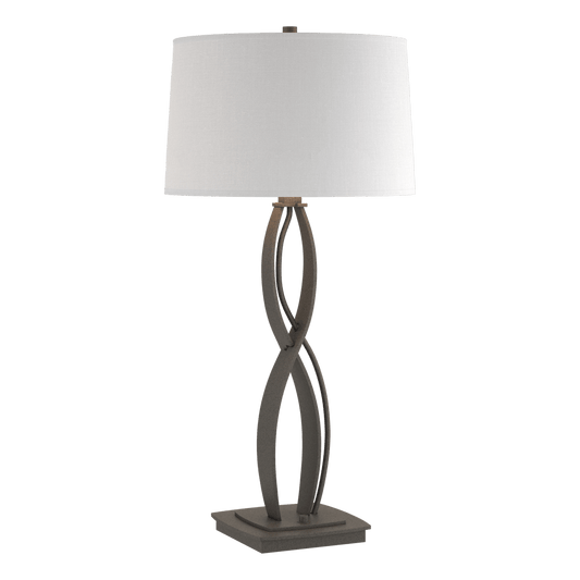Almost Infinity Tall Table Lamp - Natural Iron - Natural Anna Shade by Hubbardton Forge
