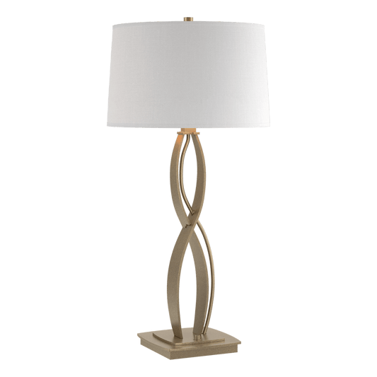 Almost Infinity Tall Table Lamp - Soft Gold - Natural Anna Shade by Hubbardton Forge