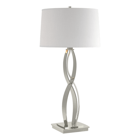 Almost Infinity Tall Table Lamp - Sterling - Natural Anna Shade by Hubbardton Forge