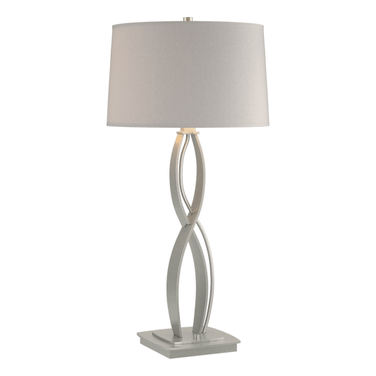 Almost Infinity Tall Table Lamp - Vintage Platinum - Flax Shade by Hubbardton Forge