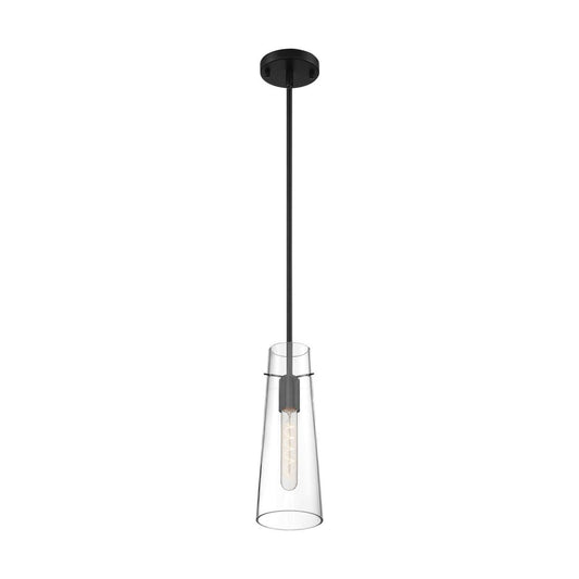 Alondra - 1 Light Mini Pendant with Clear Glass - Black Finish - Satco 60-6880