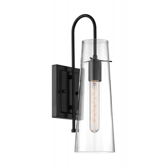 Alondra - 1 Light Sconce with Clear Glass - Black Finish - Satco 60-6879