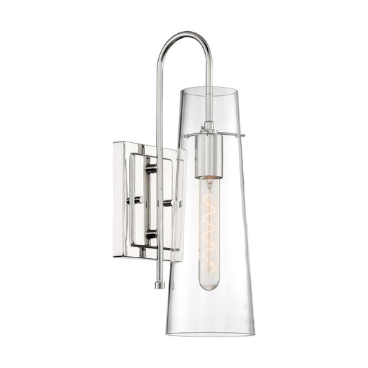 Alondra - 1 Light Sconce with Clear Glass - Polished Nickel Finish - Satco 60-6869