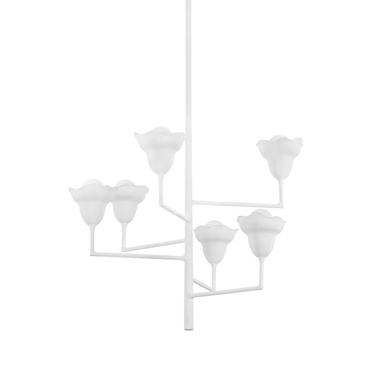 Alora 6-Light Chandelier - White Plaster by Hudson Valley Lighting